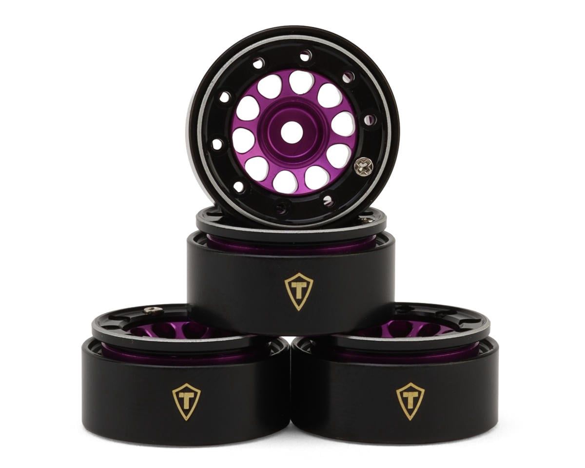 Treal Hobby Type E 0.7" Aluminum Micro Crawler Beadlock Wheels (Purple) (4)
