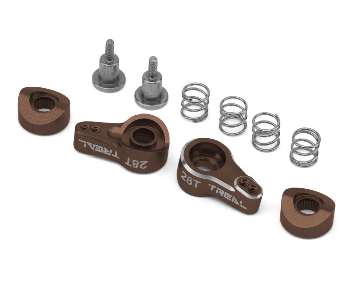 Treal Hobby Axial SCX30 7075 Aluminum Servo Savers (Bronze) (28T) (2), Variant: TLHTSCX30-79