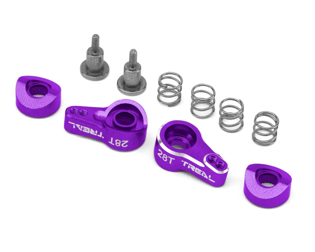 Treal Hobby Axial SCX30 7075 Aluminum Servo Savers (Purple) (28T) (2), Variant: TLHTSCX30-81