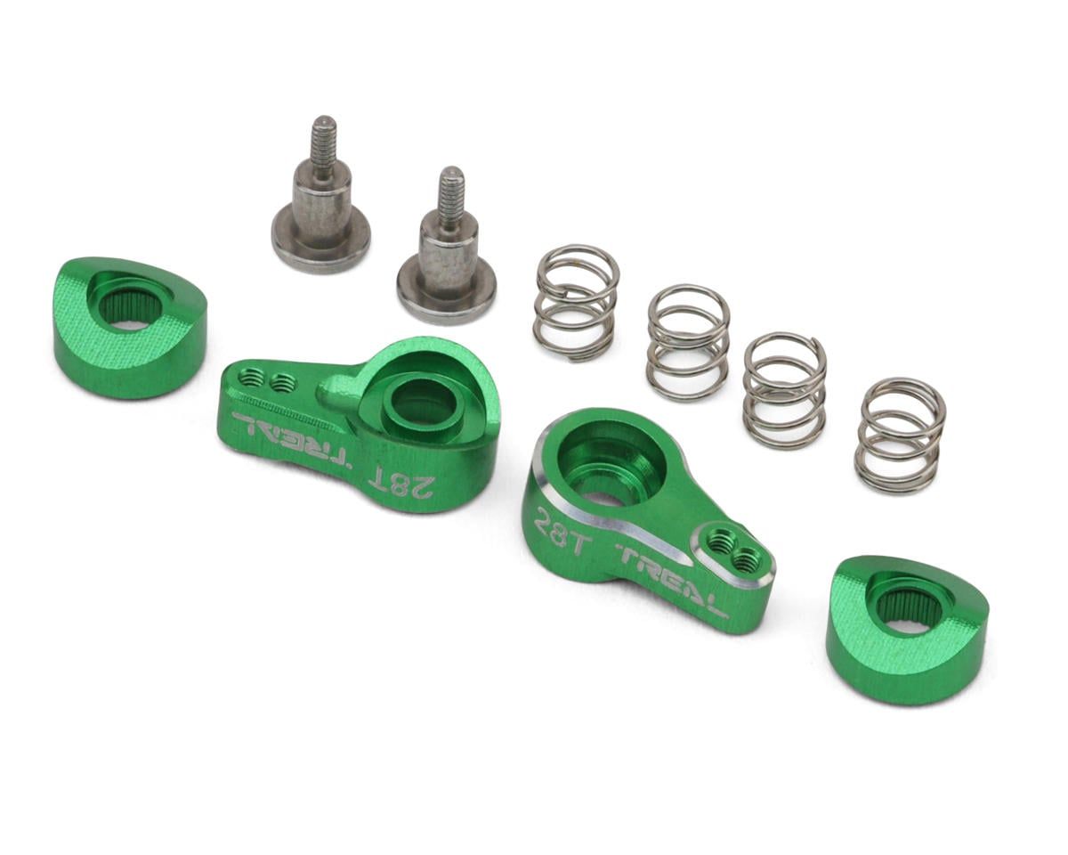 Treal Hobby Axial SCX30 7075 Aluminum Servo Savers (Green) (28T) (2), Variant: TLHTSCX30-80