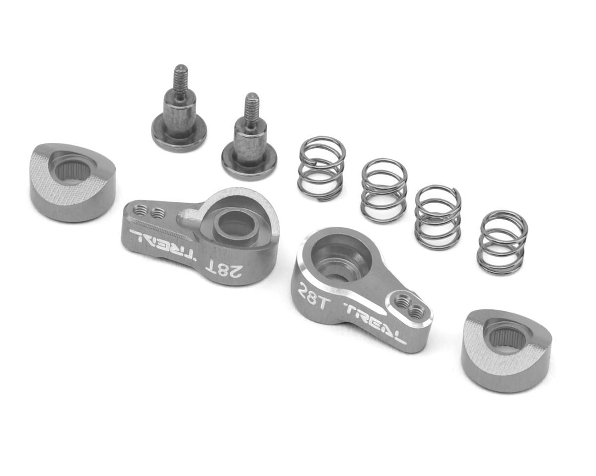 Treal Hobby Axial SCX30 7075 Aluminum Servo Savers (Silver) (28T) (2), Variant: TLHTSCX30-82