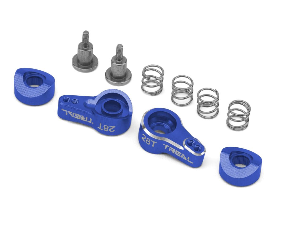 Treal Hobby Axial SCX30 7075 Aluminum Servo Savers (Blue) (28T) (2), Variant: TLHTSCX30-78