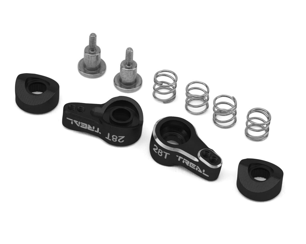 Treal Hobby Axial SCX30 7075 Aluminum Servo Savers (Titanium) (28T) (2), Variant: TLHTSCX30-83