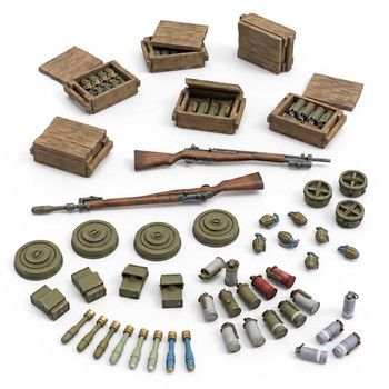 Green Stuff World: 3D Printed - Armory - WWII American Grenades 1:35|GSW12712, Variant: GSW12712
