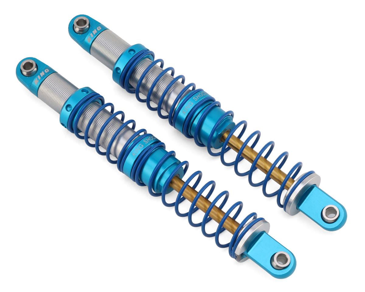 RC4WD King Off-Road Racing Aluminum 1/10 Rock Crawler Dual Springs Oil Shocks (100mm) (Silver/Blue) (2)