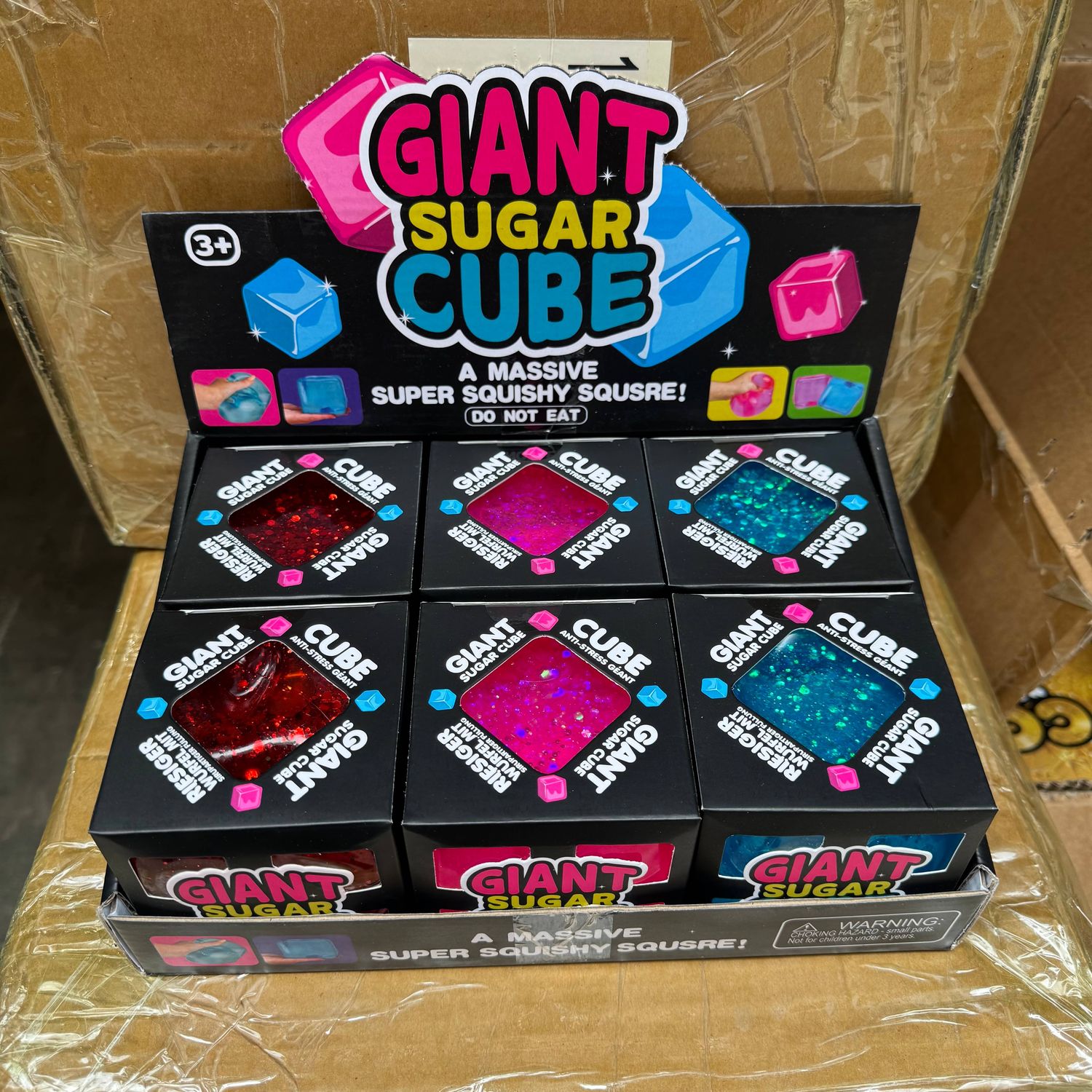 Prime Opticals JUMBO Sugar Squeeze Glitter Cube 6pc | A184, Variant: POSA184
