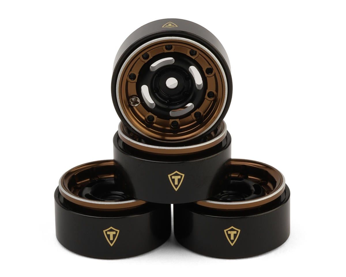 Treal Hobby Type-F 0.7" Aluminum Micro Crawler Beadlock Wheels (Bronze), Variant: TLHTSCX30-98