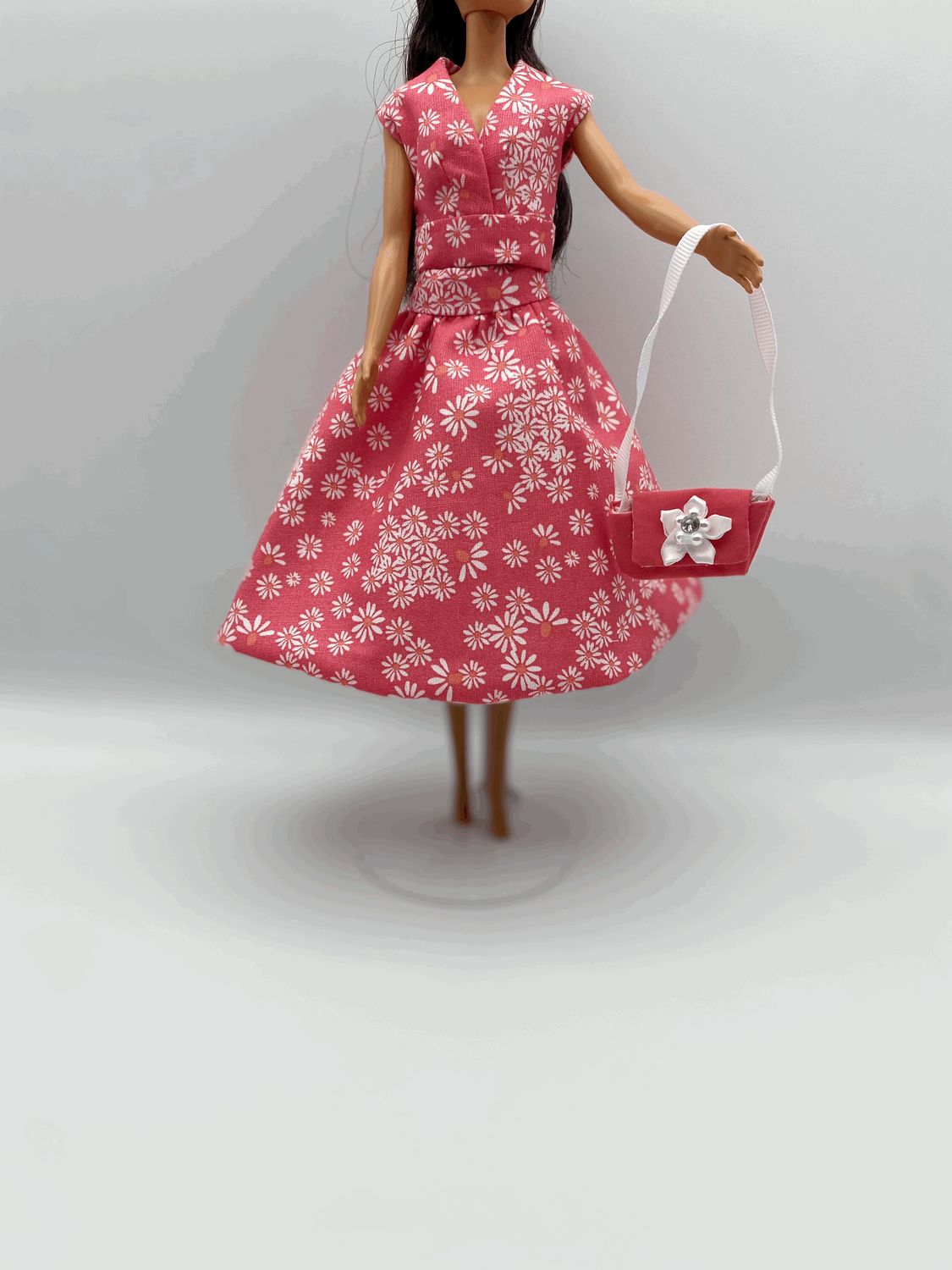 Fashion Doll Peach Blouse and Skirt with Matching Purse