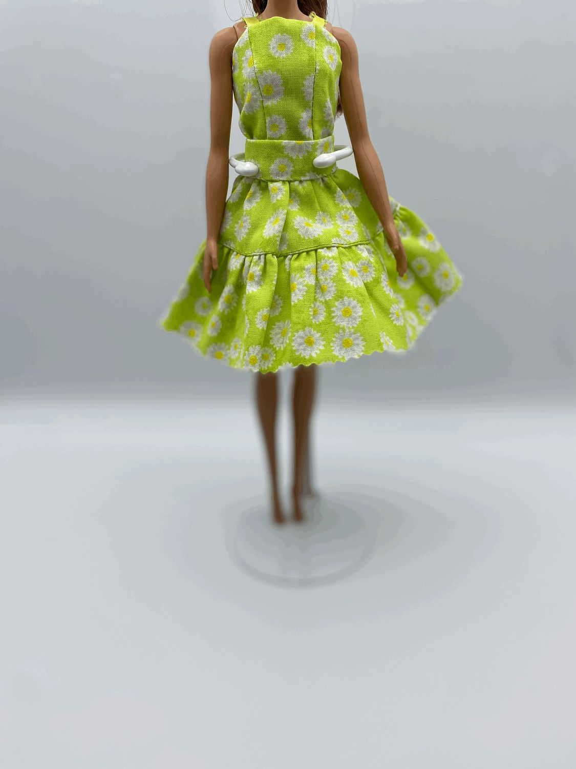 Fashion Doll Neon Green and Yellow Flower Blouse and Skirt