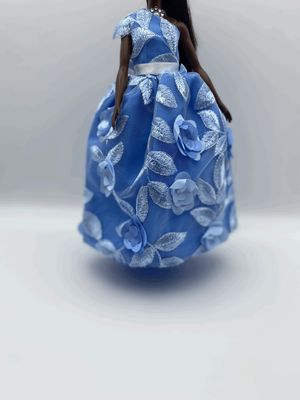 Fashion Doll Long Blue Dress