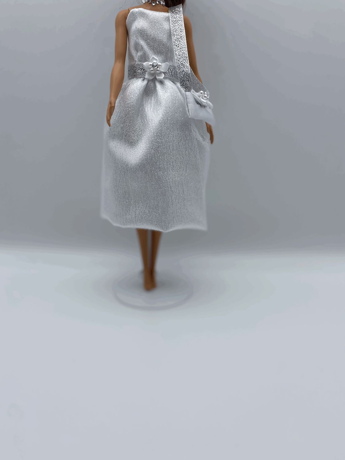 Fashion Doll Short White Dress with Purse