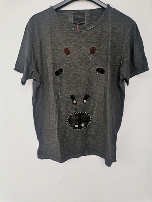 ​Regular T-shirt with giraffe embroidery