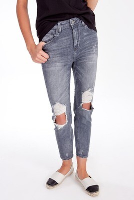 High-waisted slim jeans