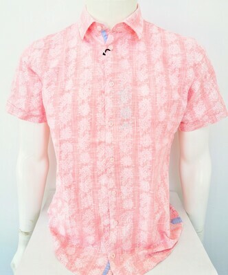 Camicia mezza manica con stampa reverse