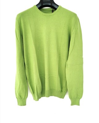 Crew neck sweater in pure cotton