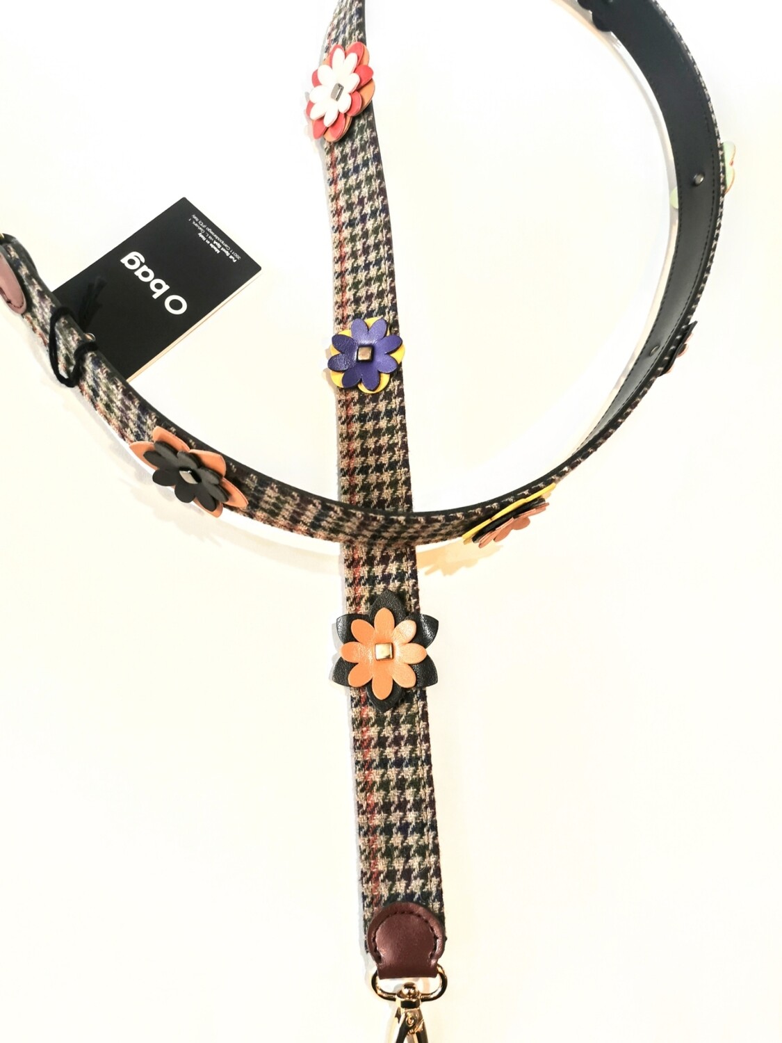O bag Shoulder bag 80 prince of wales + flowers