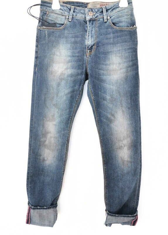 Regular slim fit vintage wash denim jeans