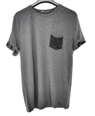Wool blend knit T-shirt with pocket