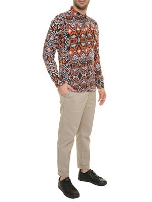 Multicolor abstract patterned shirt