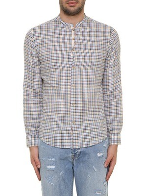 Korean shirt with multicolor checks