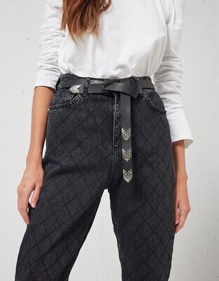 SELF TIE LEATHER BELT