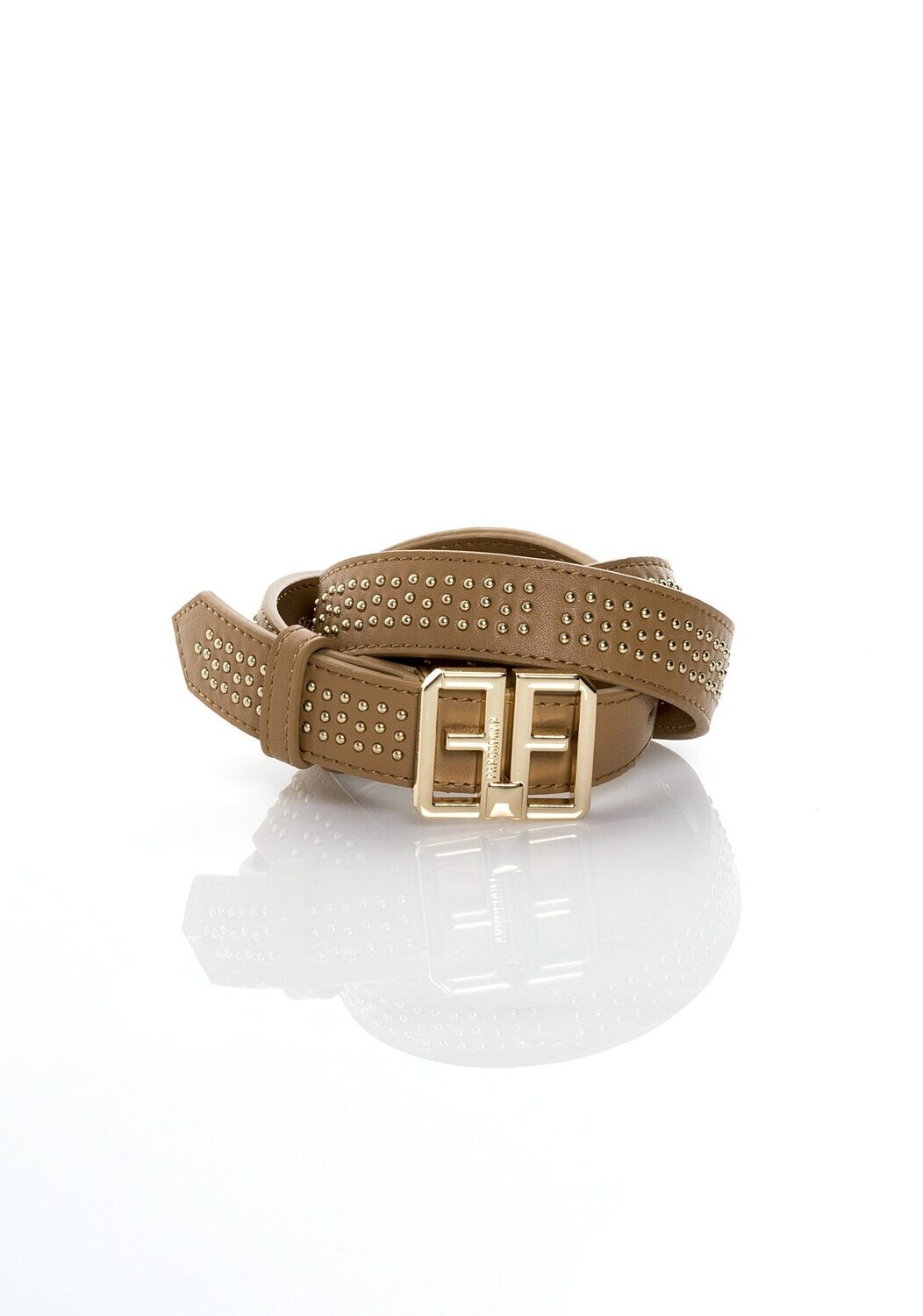 Women's faux leather belt with studs