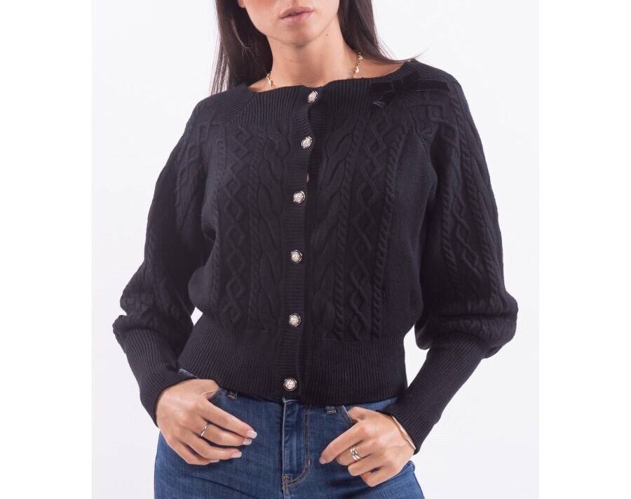 Cardigan regular con motivo trecce