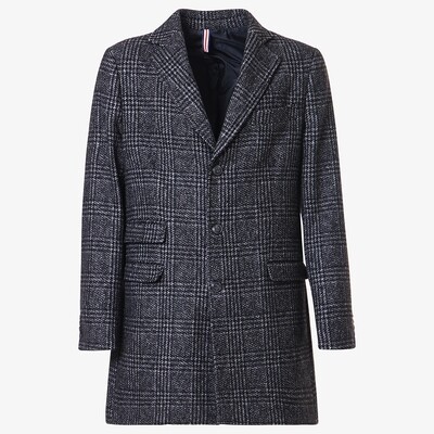 Prince of Wales coat in wool blend