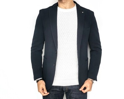 Jacket with woven stretch fabric