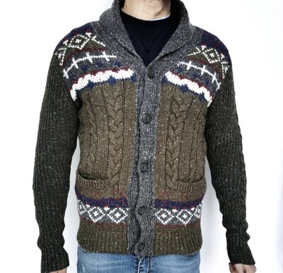 Wool blend shawl cardigan
