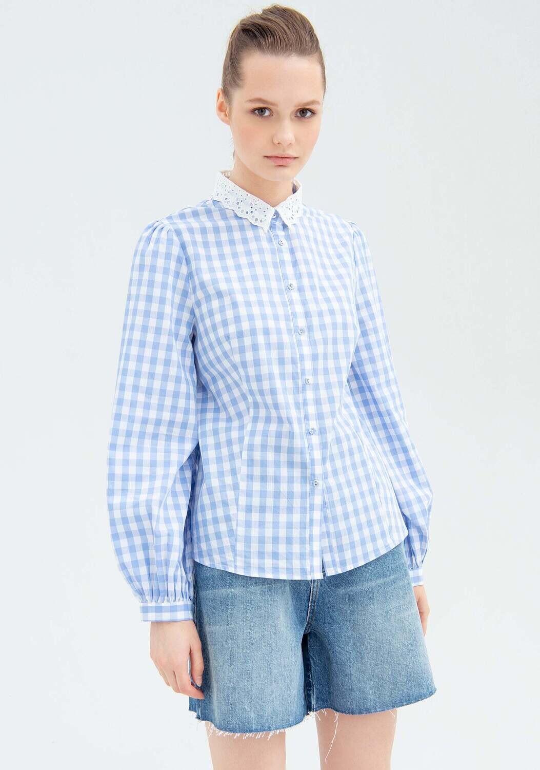 ​Oversized shirt in vichy cotton