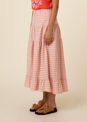 Long skirt in waffle fabric