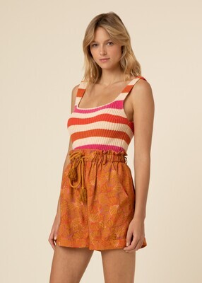 Top regular in maglia a righe