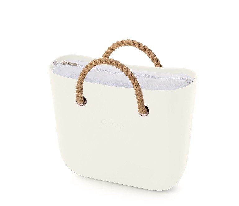 O bag mini latte con manici corti in corda