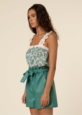 Regular top in cotton muslin