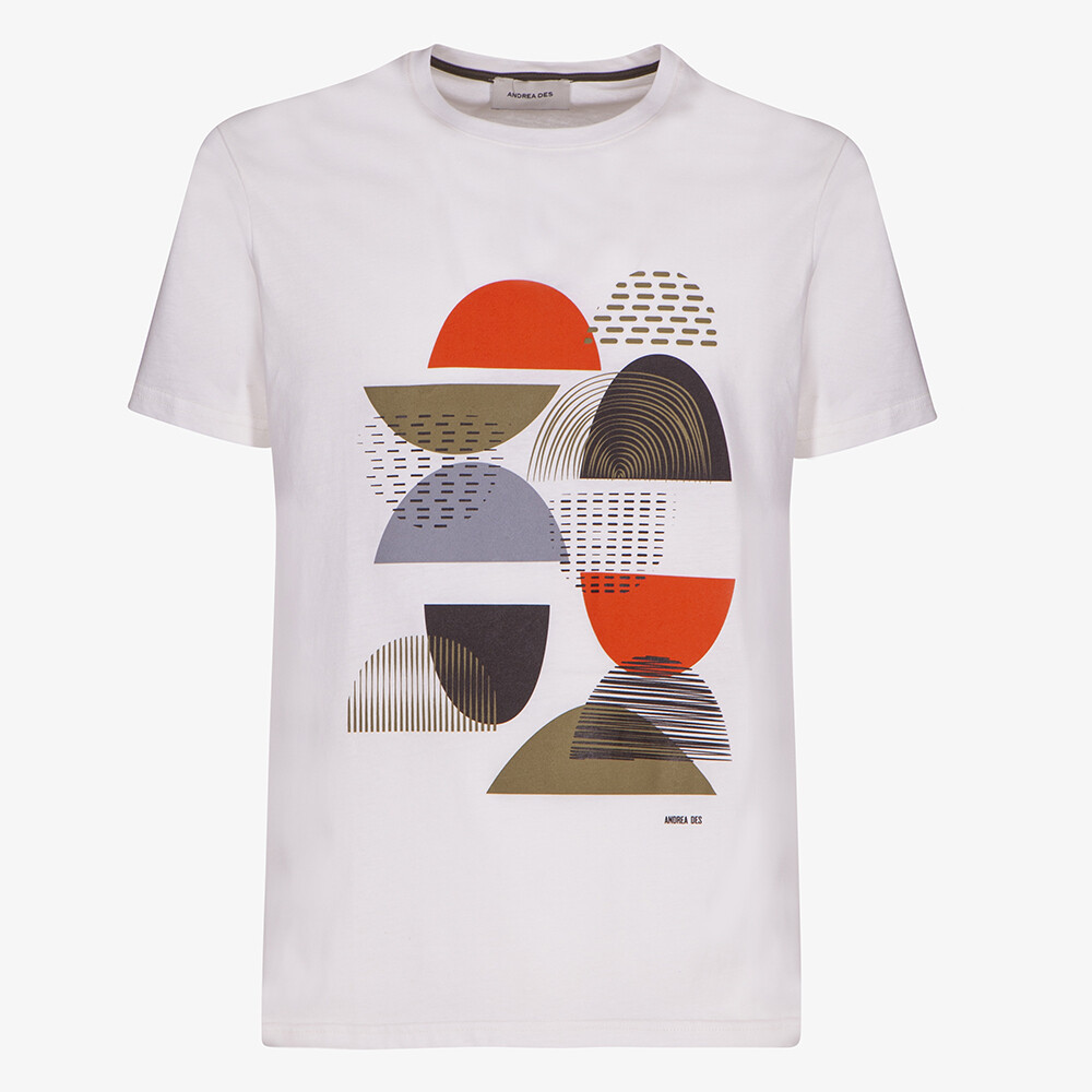 T-shirt g/c con stampa geometrica