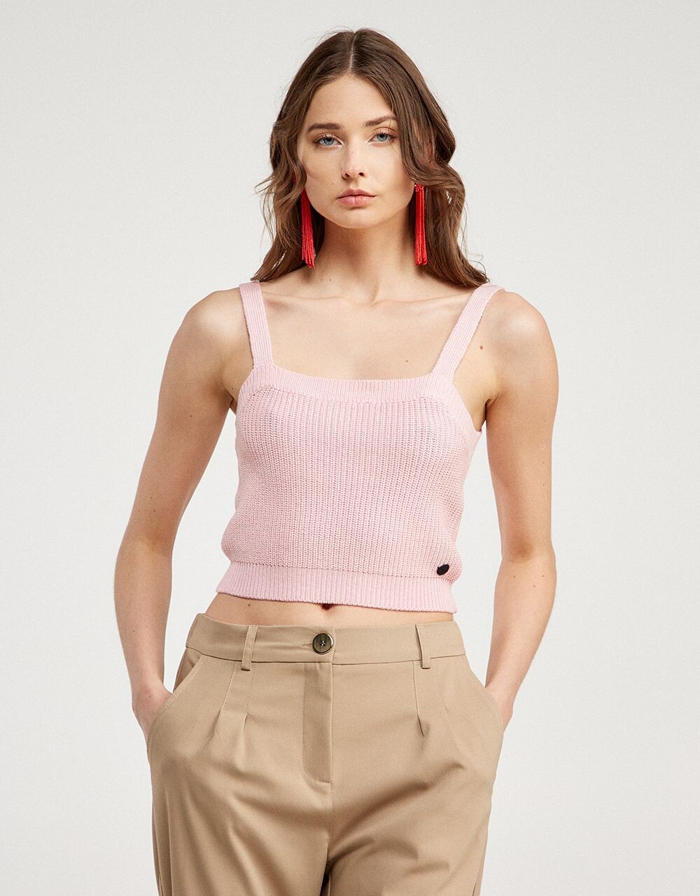 Top cropped in maglia