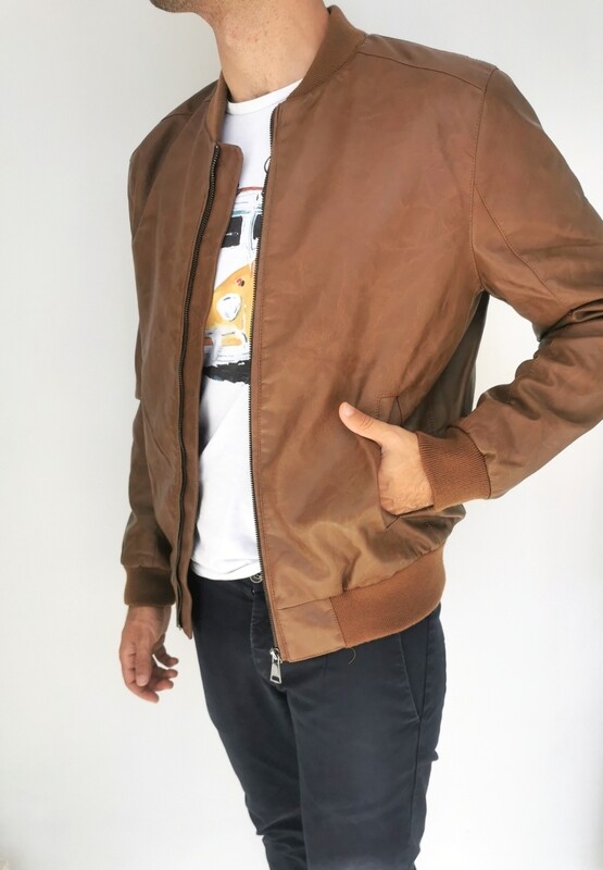 Eco leather bomber jacket