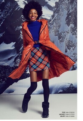 ​Long down jacket with belt