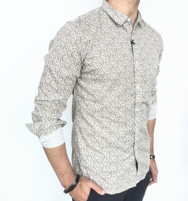 Flowers micro-pattern shirt