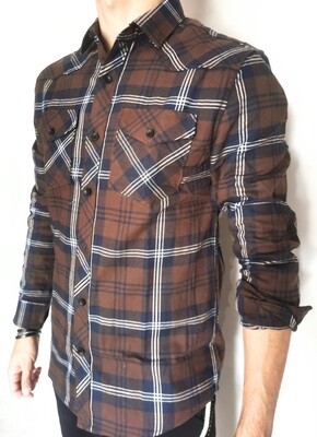 Regular checked flannel shirt