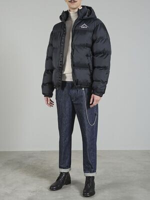 Regular quilted down jacket with logo