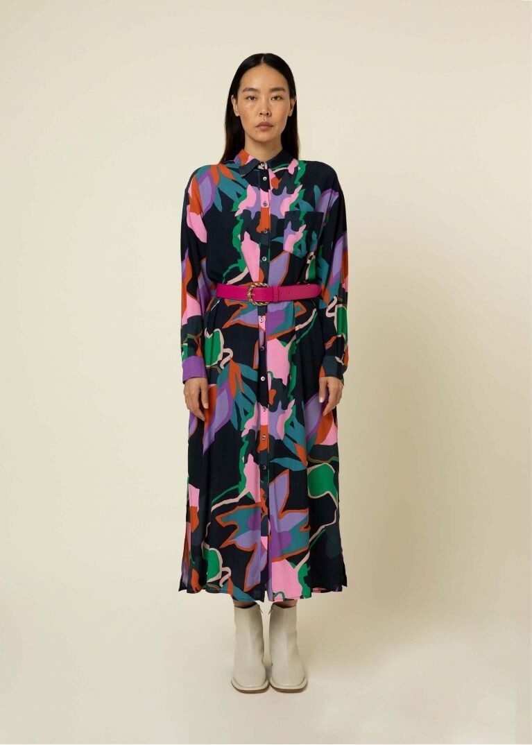 Long dress with balloon sleeves