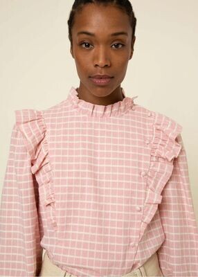Regular shirt with gathered collar