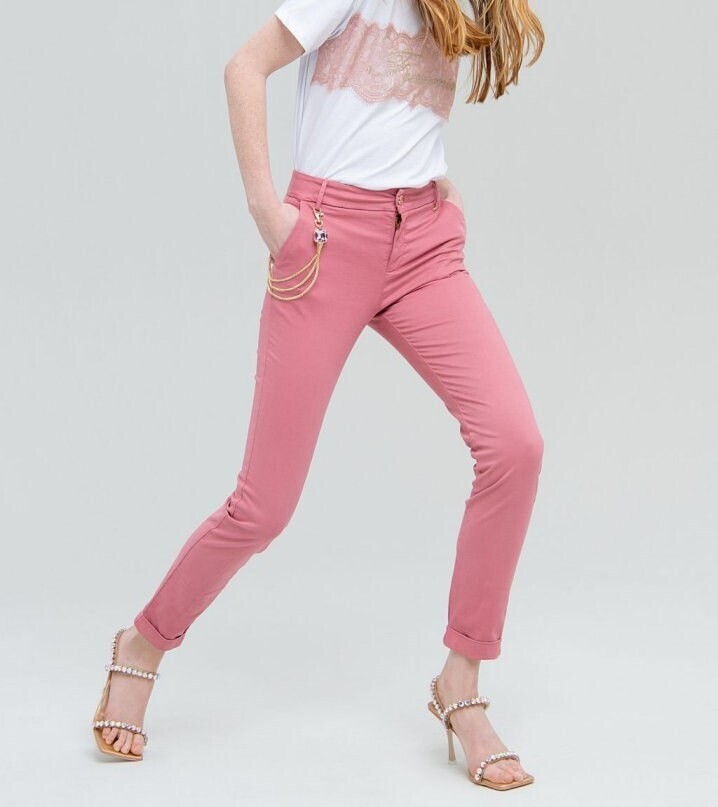 ​Regular chino pants in stretch gabardine