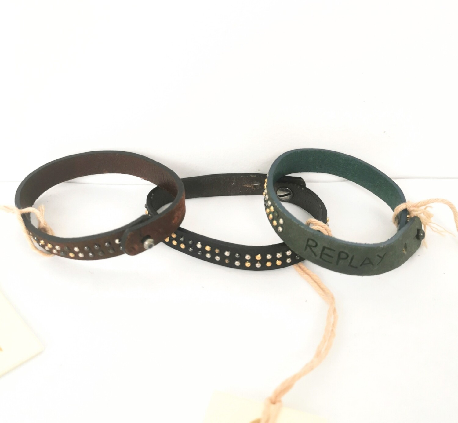 Leather bracelet with studs
