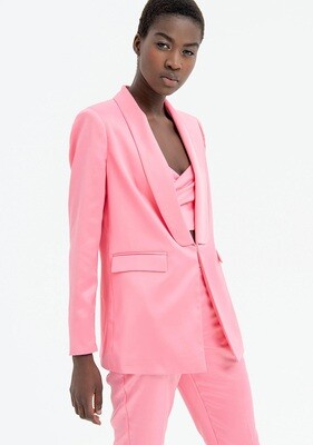 ​Slim single-breasted blazer in satin
