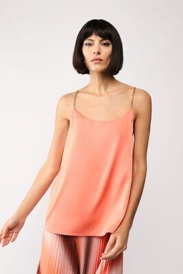 ​​Satin top with chain shoulder strap
