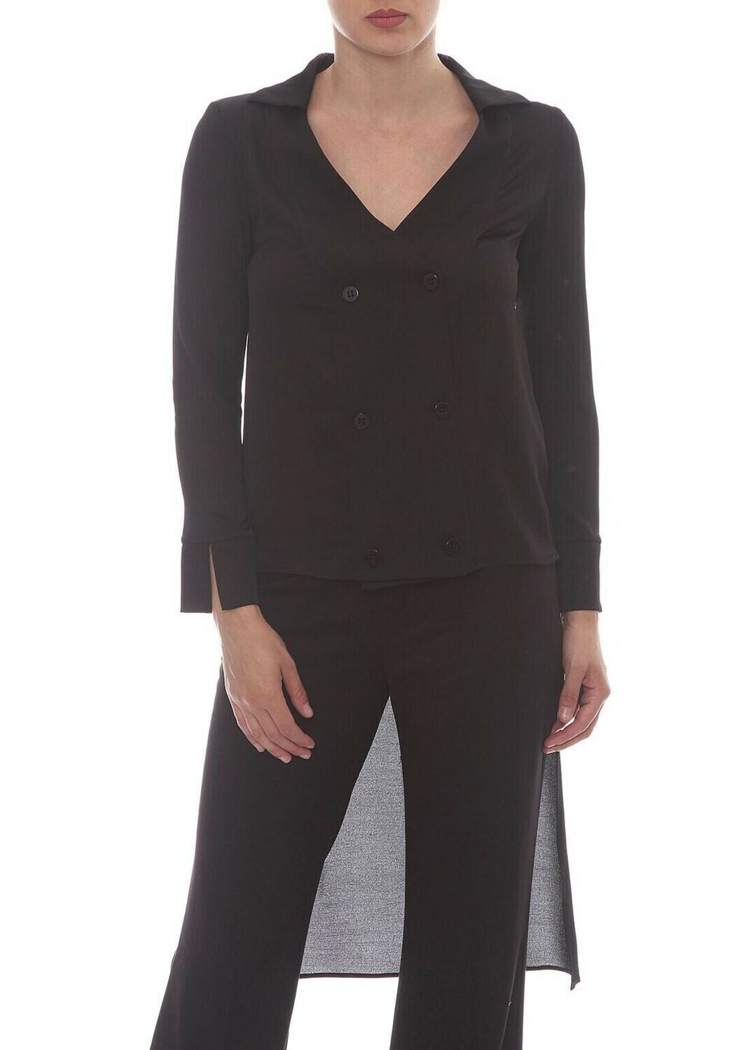 ​​Asymmetric double-breasted shirt