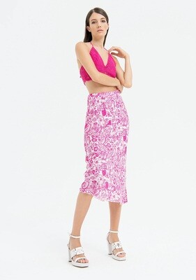 ​​Satin effect midi skirt